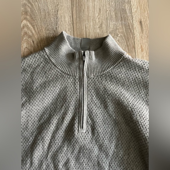 Tommy John Men’s Sweater Lounge Quarter-Zip Light Grey - Size Large - Picture 3 of 8